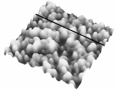 AFM image of the same gold film used in the measured force vs. the separation curve shown in Fig. 13.