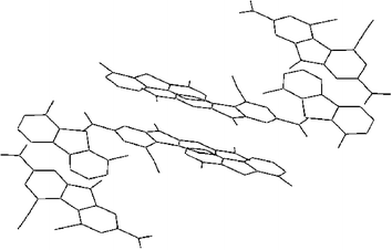 Crystal packing of the CTC between compound 1 and π-acceptor 4. H atoms are omitted.