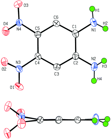 ORTEP representations of the molecular structure of 4 in the crystal.