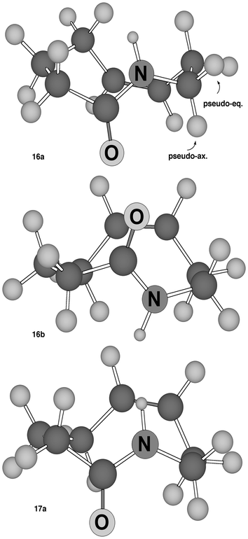 Conformations of the parent tetrahydroazoninones as minimized with Chem3D (MM2).