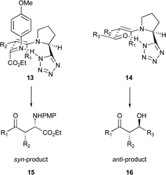 Major pathways in the Mannich and aldol reactions.