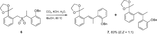 Exposure of sulfone 6 to Meyers' conditions.