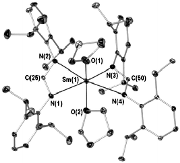 The Synthesis Of A Sterically Hindered Samarium Ii Bis Amidinate And Conversion To Its Homoleptic Trivalent Congener Chemical Communications Rsc Publishing