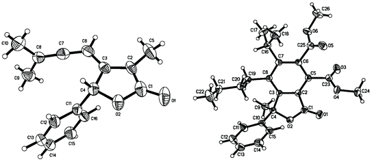 ORTEP structures of 1aa and 6fda.