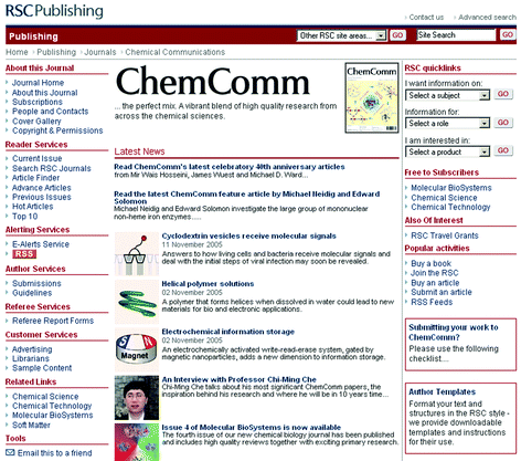 The new ChemComm website.