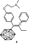 Carborane-tamoxifen derivative: polyhedron represents HC2B9H10.