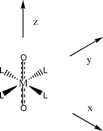 The structure of the [MO2L4]z complexes in question.