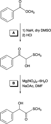 Synthetic route used for the preparation of the thioester model substrate hydroxyphenylthioacteic acid S-methyl ester.17,18