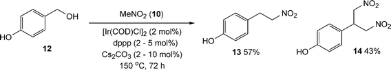 Use of p-hydroxybenzyl alcohol in the indirect nitroaldol reaction.