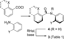 Synthesis of 2,2′-disubstituted benzanilides.