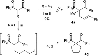 
          Reagents and conditions: i) NaOMe, THF, (E)-cinnamyl bromide; ii) NaH, DMF, (E)-cinnamyl bromide, 80 °C; iii) NaH, DMF, 1,4-diiodobutane.