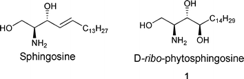 Structure of sphingosine and d-ribo-phytosphingosine (1).