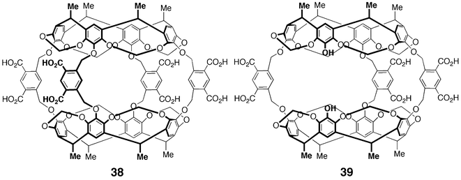 Structure of hemicarcerands 38 and 39.