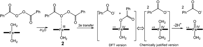 Plausible mechanism for activation of benzoyl peroxide by FeIII–TAMLs. For details, see text.