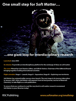 Advert from 2006 announcing the separation of Soft Matter from its host Journal of Materials Chemistry.