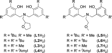 Ligand variations employed in the synthesis of Fe(iii) precatalysts.