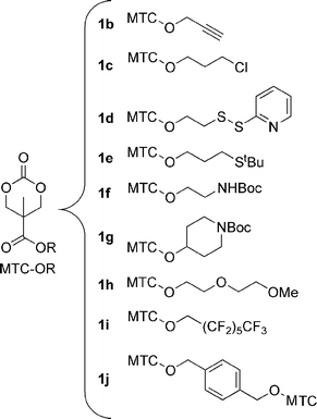 Monomers synthesized via procedures in Scheme 2.