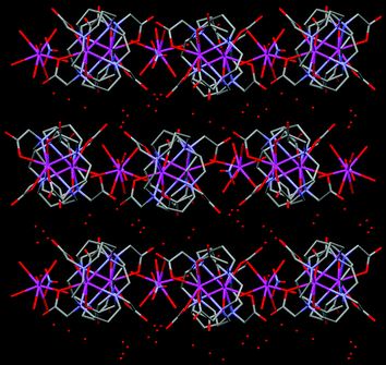 Packing diagram of 1 showing the lattice water molecules inserted between the layers.