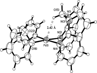 Crystal structure of 1 with 50% ellipsoids.