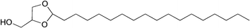 Acetalisation of glycerol with octadecanal to 2-heptadecyl-4-hydroxymethyl-1,3-dioxolan.