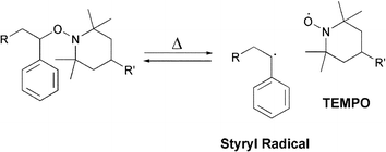 Radical exchange reaction of alkoxyamine derivatives.64