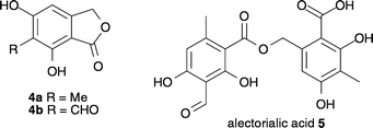 Structures of compounds isolated from Alectoria species.