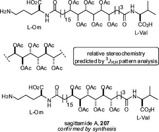The Kishi group's determination of the stereochemistry of sagittamide A, 207.