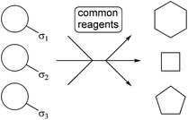 The folding pathway approach to generating skeletal diversity; the skeletal information is pre-encoded into the substrate through σ-elements which programme folding to yield distinct molecular skeletons under common reaction conditions.