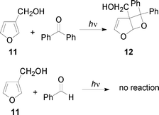 Paternò–Büchi reactions on 3-furylmethanol.