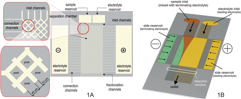 A: chip design; B: setup overview.