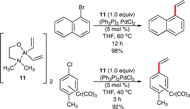 Vinylation reactions using vinylaluminium complex 11.