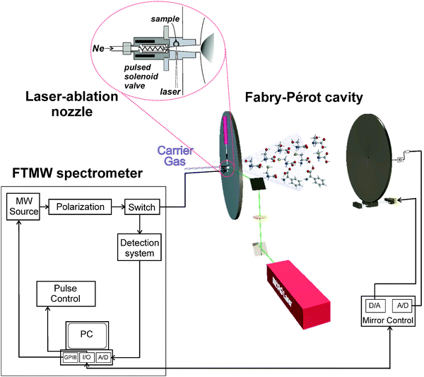 Scheme of the LA-MB-FTMW spectrometer.