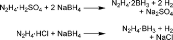 Synthesis of hydrazine bis(borane) and hydrazine monoborane.