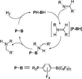 
          Catalytic
          reduction of imines by phosphonium borate.