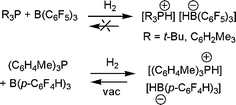 
          Activation of H2 by phosphine-borane combinations.