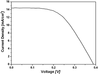 The J–V curve of the DSCs based on TH304 dye.