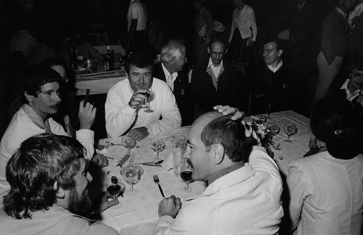 Professor Jean-Michel Mermet discussing science with his colleagues. Courtesy of Professor Olivier Donard.