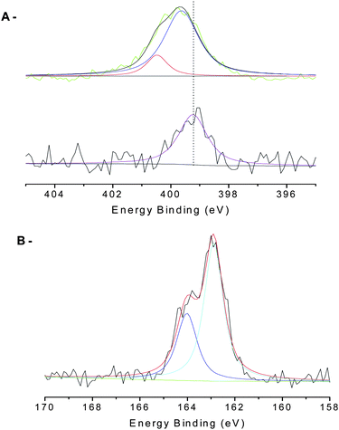 XPS results of IONPs before and after attachment of peptide (NGR).