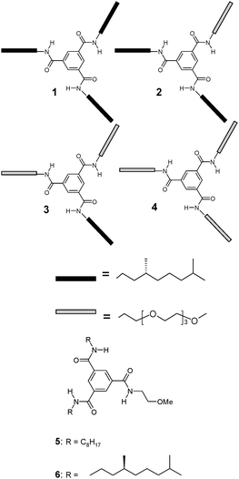 Chemical structures of compounds 1–6.