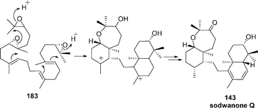 Proposed biosynthesis of sodwanone Q.