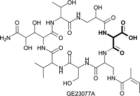 Chemical structure of GE23077A.