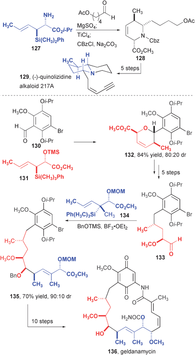 Synthesis quinolizidine alkaloid 217A and geldanamycin.