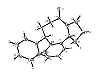 Structure of hexahydro-benzazocinone 8 as determined by X-ray crystallography. ORTEP diagram (50% probability ellipsoids) showing the crystallographic atom-numbering scheme.