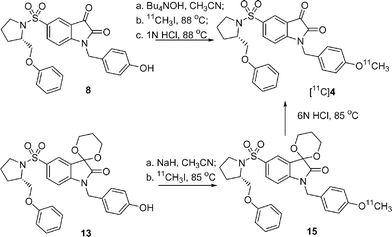 
            11C
            labeling reactions of isatin analog 4.