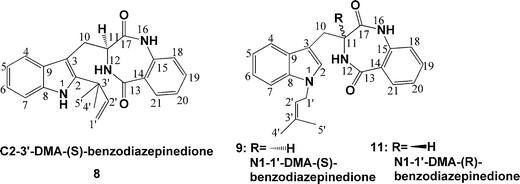 Structures of side products formed during the production of aszonalenins.