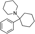 Structure of phencyclidine (PCP).