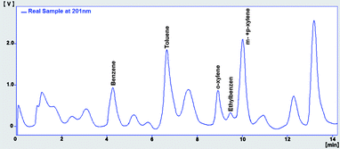 Chromatogram of oil produced water sample (Deir Azzor).