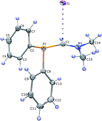 General view of a tight ionic pair in crystal 1 according to ref. 4.