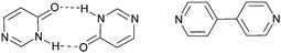 Dimer of 4(3H)-pyrimidinone (left) and 4,4′-bipyridine (right).65