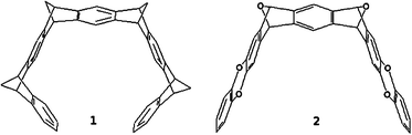 Original, 1, and modified, 2, molecular tweezer structures.